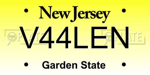 V44LEN New Jersey License Plate