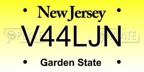 V44LJN New Jersey License Plate