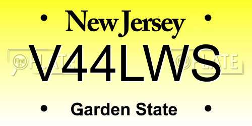 V44LWS New Jersey License Plate