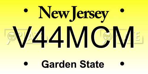 V44MCM New Jersey License Plate