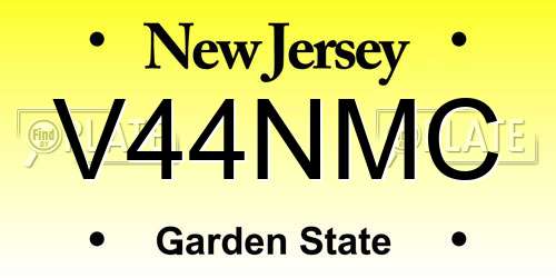 V44NMC New Jersey License Plate