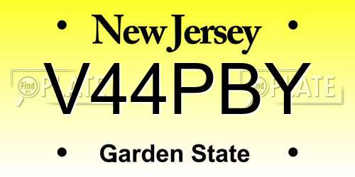 V44PBY New Jersey License Plate