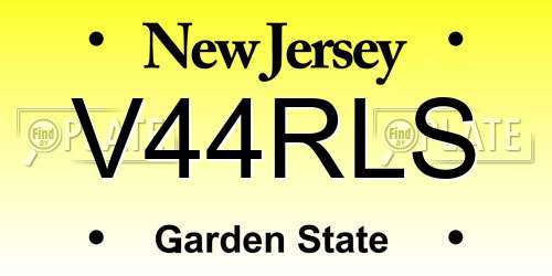 V44RLS New Jersey License Plate