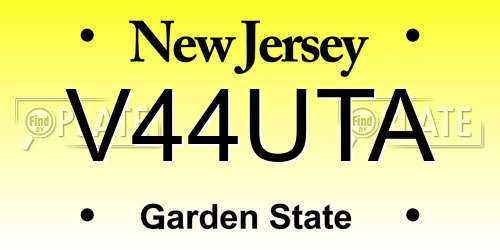V44UTA New Jersey License Plate