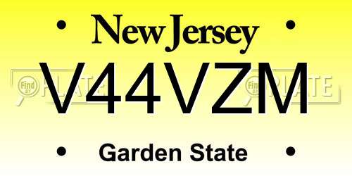 V44VZM New Jersey License Plate