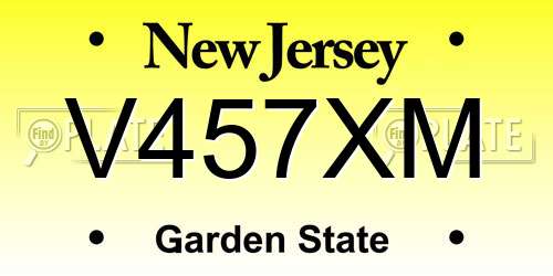 V457XM New Jersey License Plate