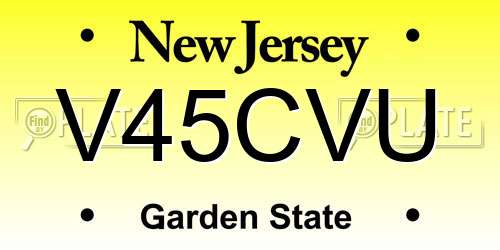 V45CVU New Jersey License Plate