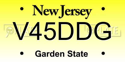 V45DDG New Jersey License Plate