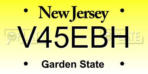 V45EBH New Jersey License Plate