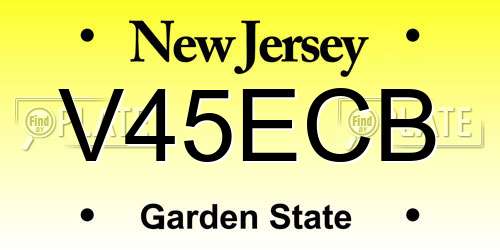 V45ECB New Jersey License Plate