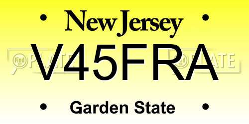 V45FRA New Jersey License Plate