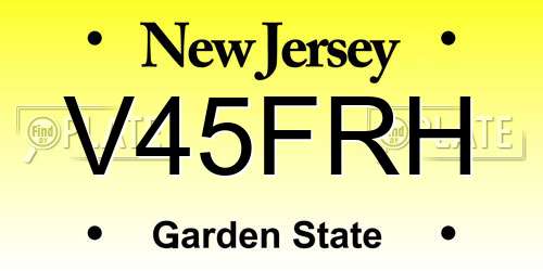 V45FRH New Jersey License Plate