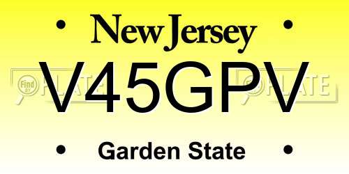 V45GPV New Jersey License Plate