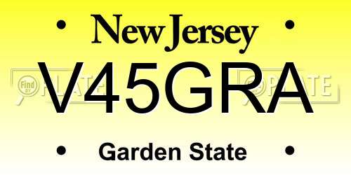 V45GRA New Jersey License Plate