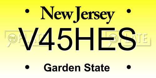 V45HES New Jersey License Plate