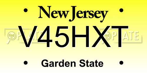 V45HXT New Jersey License Plate