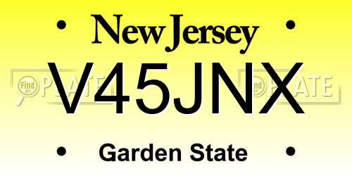 V45JNX New Jersey License Plate