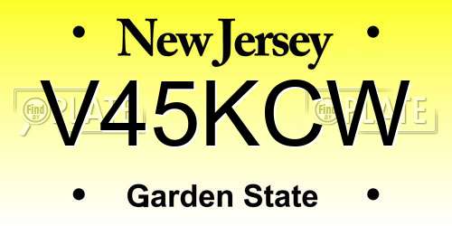 V45KCW New Jersey License Plate