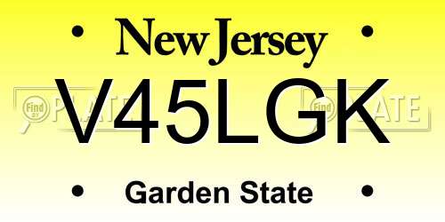 V45LGK New Jersey License Plate