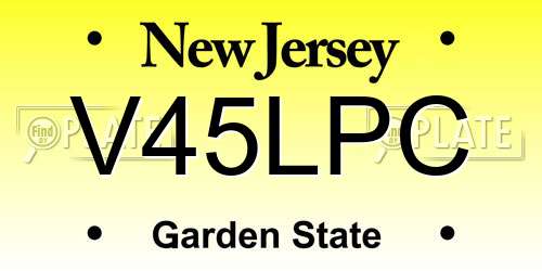 V45LPC New Jersey License Plate