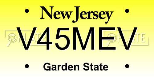 V45MEV New Jersey License Plate