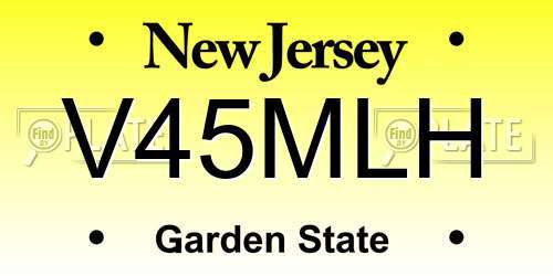 V45MLH New Jersey License Plate