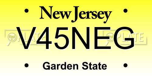 V45NEG New Jersey License Plate