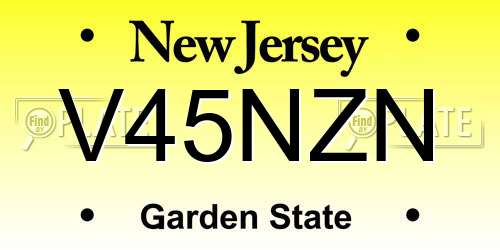 V45NZN New Jersey License Plate