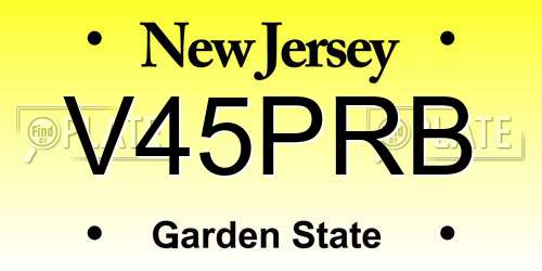 V45PRB New Jersey License Plate
