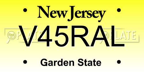 V45RAL New Jersey License Plate