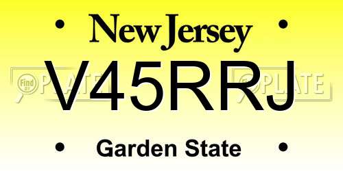 V45RRJ New Jersey License Plate