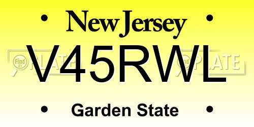 V45RWL New Jersey License Plate