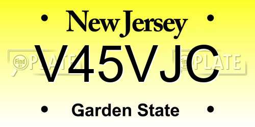 V45VJC New Jersey License Plate
