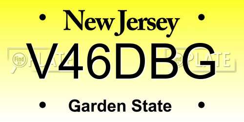V46DBG New Jersey License Plate