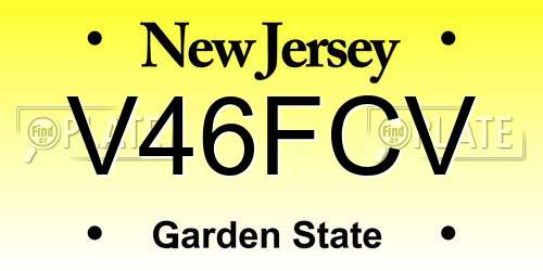 V46FCV New Jersey License Plate