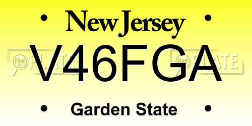 V46FGA New Jersey License Plate
