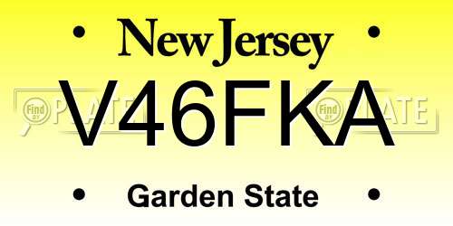 V46FKA New Jersey License Plate