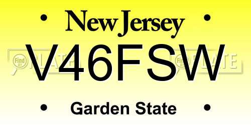 V46FSW New Jersey License Plate