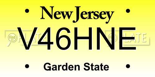 V46HNE New Jersey License Plate