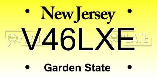 V46LXE New Jersey License Plate