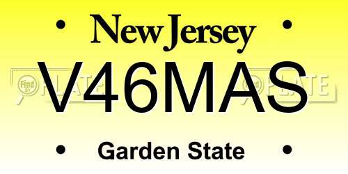 V46MAS New Jersey License Plate