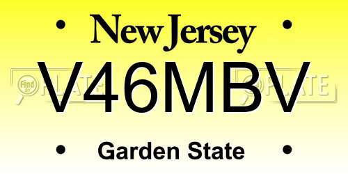 V46MBV New Jersey License Plate