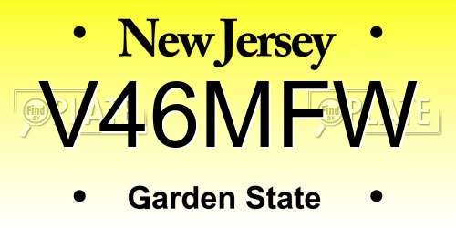 V46MFW New Jersey License Plate
