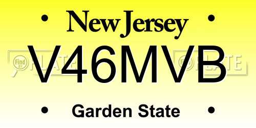 V46MVB New Jersey License Plate
