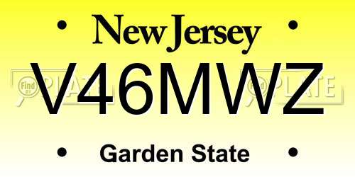V46MWZ New Jersey License Plate