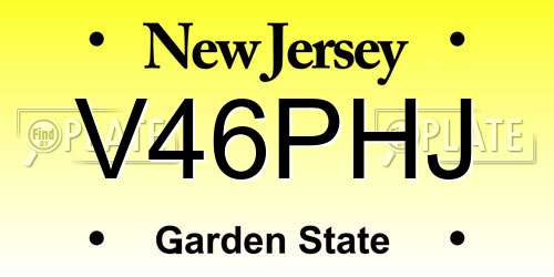 V46PHJ New Jersey License Plate