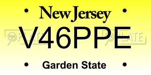V46PPE New Jersey License Plate