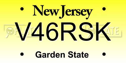 V46RSK New Jersey License Plate