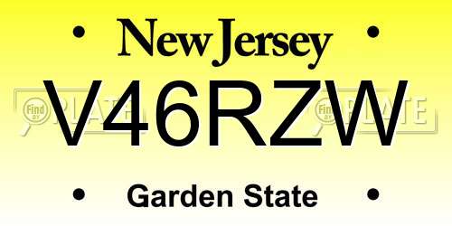 V46RZW New Jersey License Plate