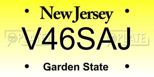 V46SAJ New Jersey License Plate